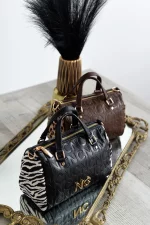 Mini bowling Noco animal print Marron
