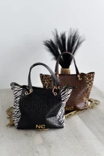 Shopper Noco animal print Negro