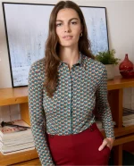 Camisa Surkana micro estampado Verde Botella