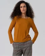 Camiseta Surkana cuello redondo Ocre