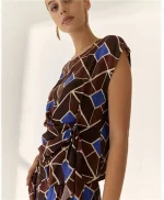 Blusa Paz Torras estampada Marrón - Imagen 4