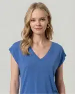 Camiseta surkana cuello pico Azul - Imagen 3