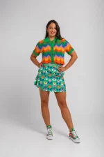 Falda Lolina verde de flores