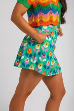 Falda Lolina verde de flores - Imagen 4