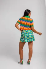 Falda Lolina verde de flores - Imagen 2