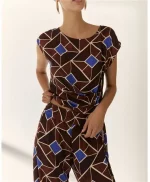 Pantalón Paz Torras estampado marrón - Imagen 4