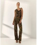 Pantalón Paz Torras estampado verde