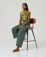 Pantalón Surkana Ancho fluido Verde Botella - Imagen 3