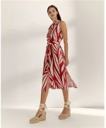 Vestido Paz Torras estampado rojo