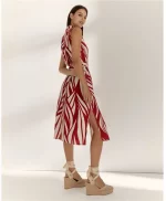 Vestido Paz Torras estampado rojo - Imagen 3