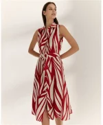 Vestido Paz Torras estampado rojo - Imagen 2