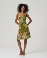 Vestido Surkana estampado Verde