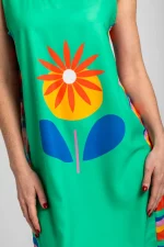 Vestido Lolina verde de flores - Imagen 4