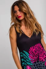 Vestido Tirantes Lolina de hojas y panteras - Imagen 3