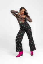 Pantalón vaquero wide leg Stars de Lolina estilo tiro alto en Girasol Murcia
